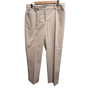 Jones New York Signature Petite Stretch Khaki Casual Pants Flat Front 10 Petite